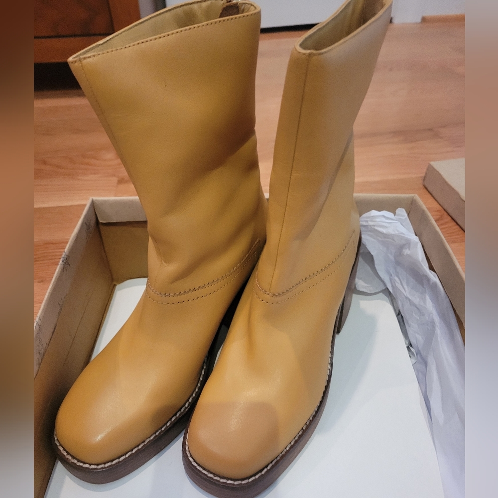 Free People Portwood Heel Boot Toasted Butter size 38